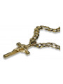 Желтый 14-каратный золотой католический крест с элегантной цепочкой ctc096y&cc099y