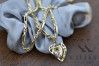 Богородиця Діва Марія 14к золотий кулон & Corda Figaro ланцюг pm017yM&cc082y