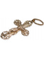 Włoski krzyż prawosławny w kolorze vintage różowego złota 14k 585 oc007r