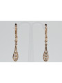 "Elegantes Aretes de Hoja en Oro Rosa Antiguo 14k 585 Estilo Vintage" ven239