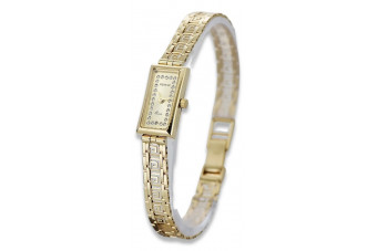 Жълта 14k златна дама Geneve часовник Lady подарък lw094y