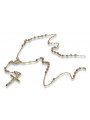 Cadena italiana de rosario de oro rosario blanco blanco de 14k rcc008ywr