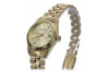 Жовтий 14k 585 золотий жіночий наручний годинник Geneve watch Rolex style lw020ydy&lbw009y