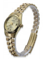 Złoty zegarek damski 14k 585 z bransoletą Geneve w stylu Rolex lw020ydy&lbw009y