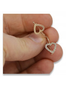 Винтажные серьги в форме сердца из розового золота 14к 585 пробы, оригинальное изделие без камней ven169