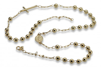 Italian yellow 14k 585 gold rosary chain rcc013y