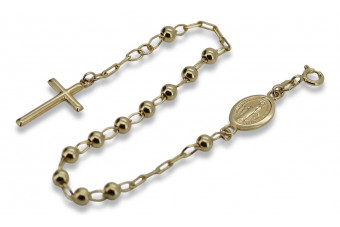 Italian 14k 585 gold rosary "Dolce Gab" bracelet rbc004y