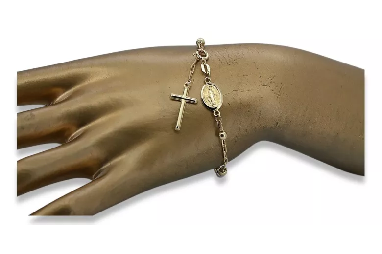 Buy Miabella18K Gold Over Sterling Silver Italian Rosary Cross Bead Charm  Link Chain Bracelet for Women Teen Girls, Adjustable, 925 Made in Italy  Online at desertcartINDIA