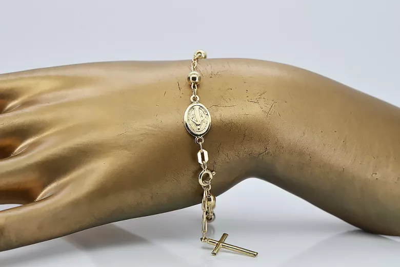 italian 14k 585 gold rosary dolce gab bracelet rb004yw