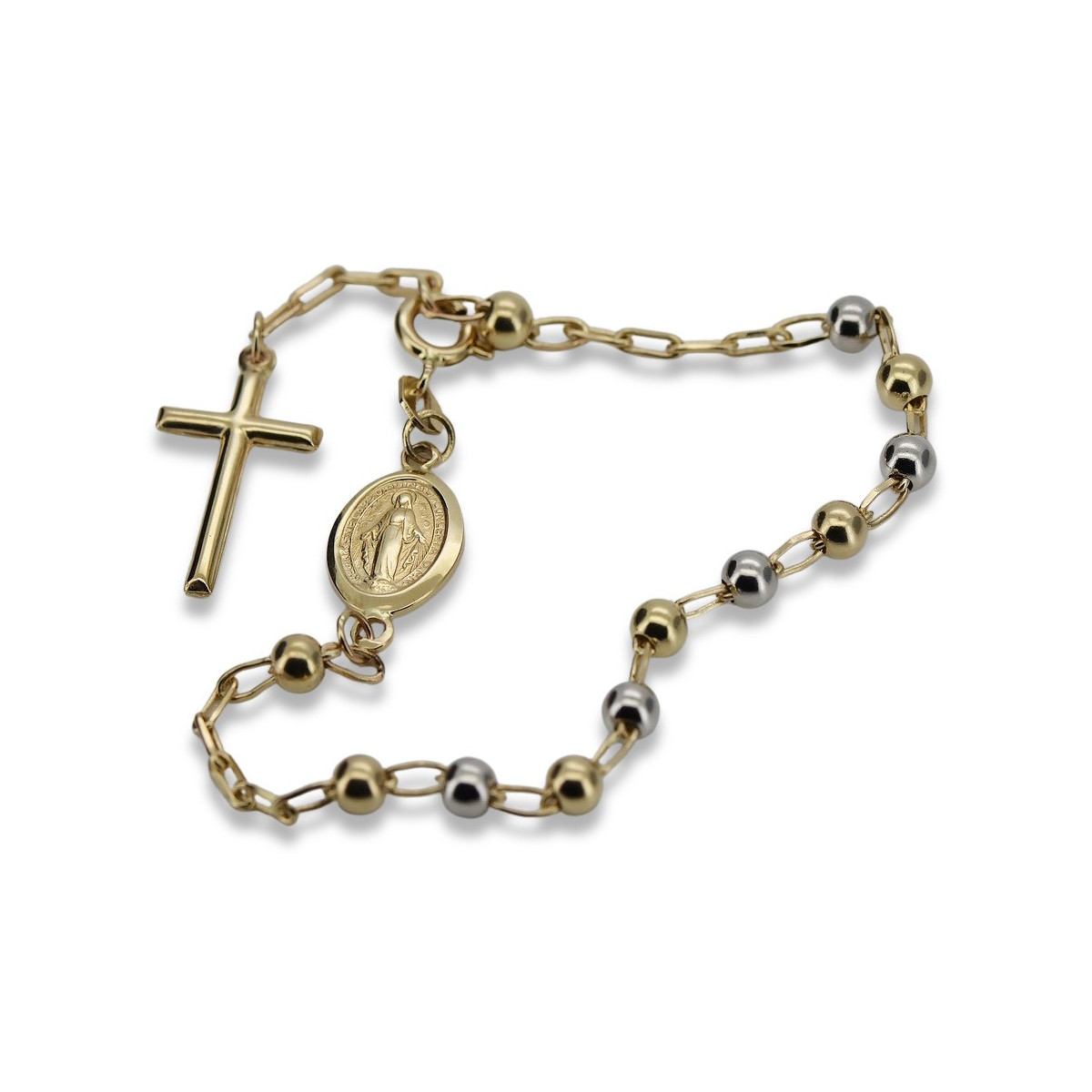 Yellow rose gold rosary bracelet★ russiangold.com ★ Gold 585 333 Low price