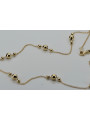 Złoty łańcuszek 14k 585 45cm-65cm z bransoletką kulki cfc015y&cfb015y