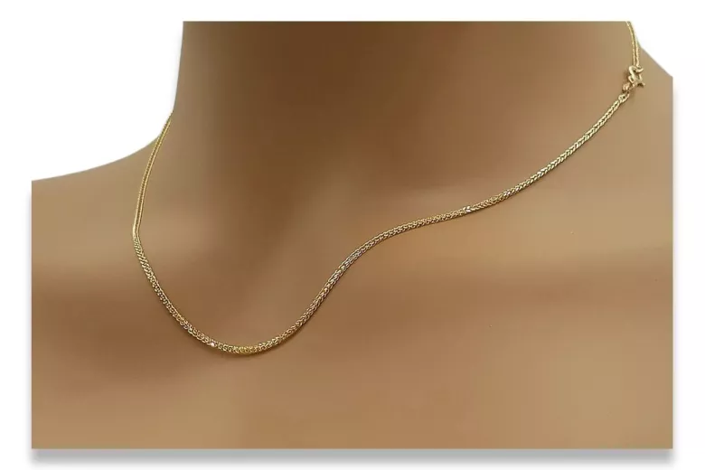  Red Rose 14k Gold Chain 585 Fox Tail cc035r