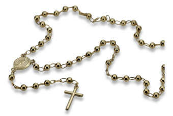 Yellow 14k 585 gold Lady Man rosary chain rcc015y