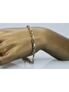 Jaune bicolore or 14k 585 Anchor man bracelet cb085yw