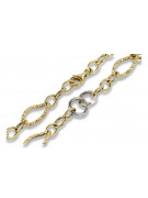 Bracelet italien en or jaune blanc 14 carats cb092yw