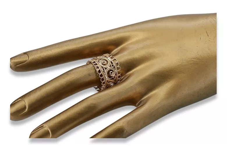 Rusă sovietică a crescut roz 14k 585 aur Vintage inel vrn003
