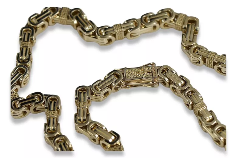Jaune 14k 585 or Bizantina Excellent bracelet solide cb097y