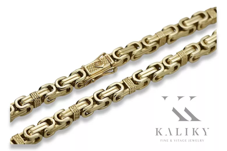 Jaune 14k 585 or Bizantina Excellent bracelet solide cb097y
