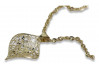 Italian 14k Gold modern leaf pendant & Snake chain cpn005yw&cc074y