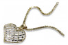 Colgante de corazón moderno de oro italiano de 14k con cadena de serpiente cpn029y&cc078yw