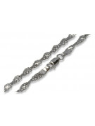 Corde italienne en or blanc 14 carats Chaîne de Singapour cc076w