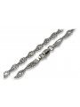 Corde italienne en or blanc 14 carats Chaîne de Singapour cc076w