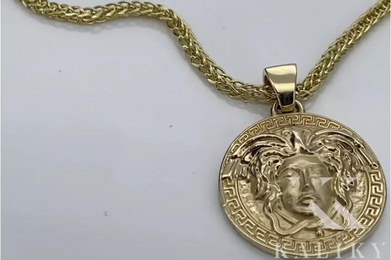 14K Gold Medusa Pendant