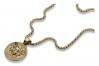 Medusa griega 14k colgante de oro con cadena cpn049yS&cc078y