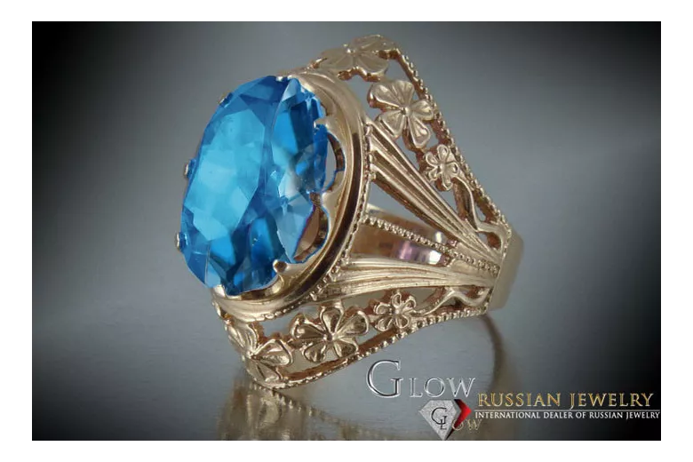 Russian Soviet rose 14k 585 gold Alexandrite Ruby Emerald Sapphire Zircon ring  vrc031