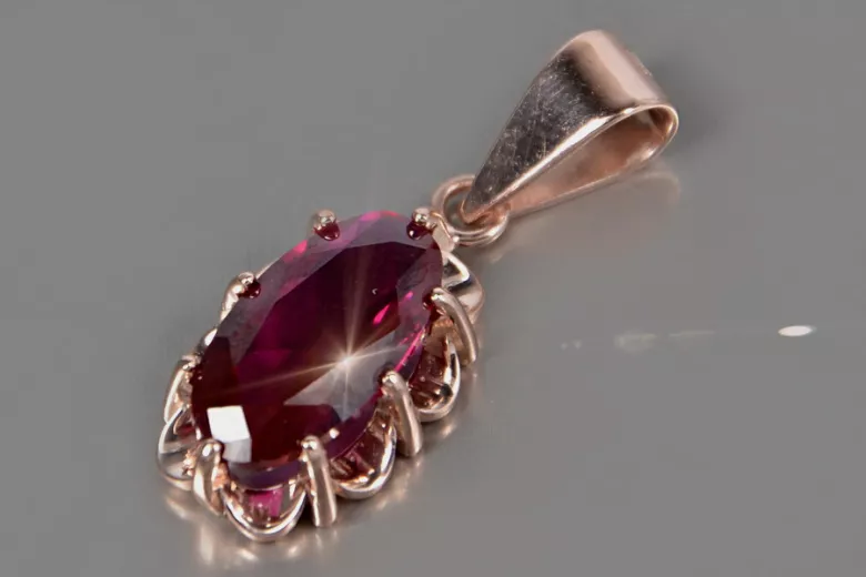 Vintage rose 14k 585 gold alexandrite ruby emerald sapphire zircon ... pendant vpc009
