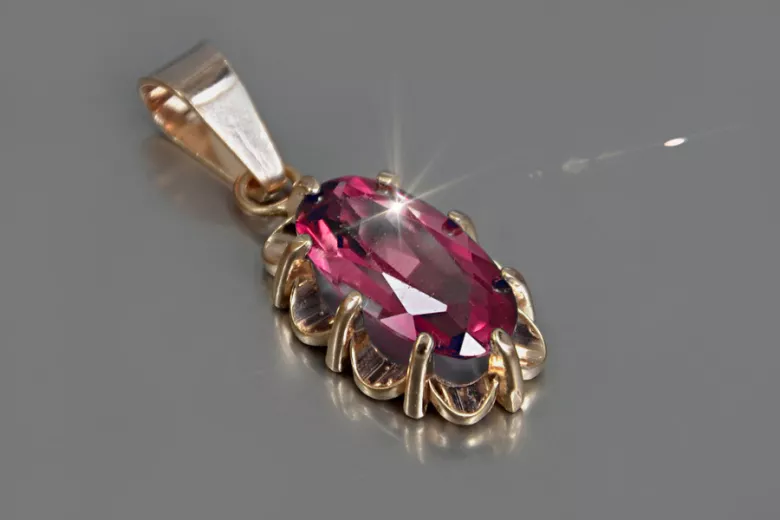 Vintage rose gold plated silver 925 alexandrite ruby emerald sapphire zircon ... pendant vpc009rp