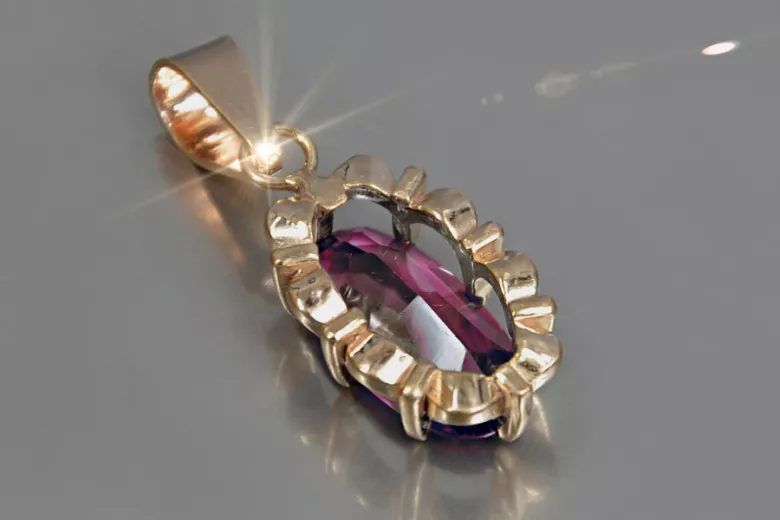 Vintage rose gold plated silver 925 alexandrite ruby emerald sapphire zircon ... pendant vpc009rp