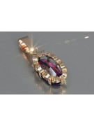 Vintage rose gold plated silver 925 alexandrite ruby emerald sapphire zircon ... pendant vpc009rp