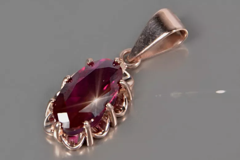 Vintage rose gold plated silver 925 alexandrite ruby emerald sapphire zircon ... pendant vpc009rp