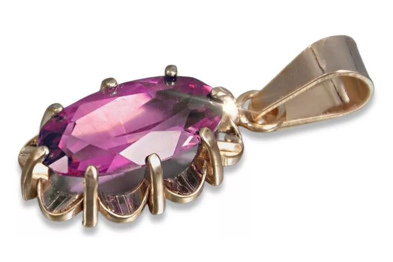 Vintage rose gold plated silver 925 alexandrite ruby emerald sapphire zircon ... pendant vpc009rp