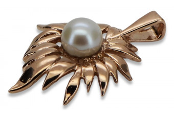 Vintage rose 14k 585 gold pearl pendant vppr001