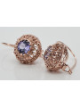 Vintage silver rose gold plated 925 Alexandrite Ruby Emerald Sapphire Aquamarine Zircon ... earrings vec002rp