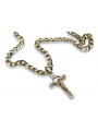 Amarillo italiano 14k oro cruz católica y cadena gourmette ctc010yw&cc001y