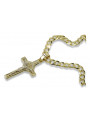Жовтий 14k золотий католицький хрест & ланцюг Гурметта ctc024yw&cc001y