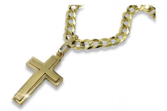 Cruz católica de oro cadena gourmetta ctc026y&cc001y