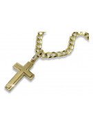 Итальянский желтый 14-ковый золотой католический крест и гурметная цепочка ctc026y&cc001y