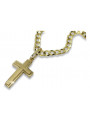 Croix catholique jaune 14 carats & chaîne gourmande ctc026y&cc001y
