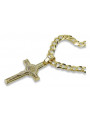Итальянский желтый 14-ковый золотой католический крест и гурметная цепочка ctc027yw&cc001y