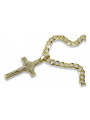 Chaîne italienne en or jaune 14 carats et croix catholique ctc027yw&cc001y