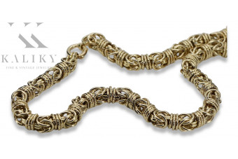 Yellow 14k gold 585 necklace Fantazy Byzantine Lady chain cfc023y