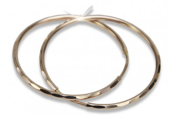 "Minimalist 14K Rose Gold No-Stone Circle Earrings" cen021r