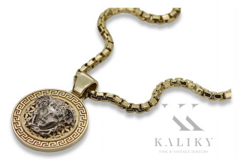 Greek jellyfish 14k gold pendant with chain cpn053yw&cc078y