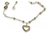 Bracelet coeur femme en or jaune 14 carats Celeblity cbc001y