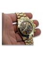 Złoty zegarek z bransoletą męski 14k Geneve mw014ydbr&mbw015y