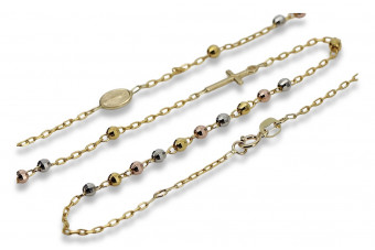 Rosenkranz-Halskette, in Italien handgefertigt aus rhodiniertem